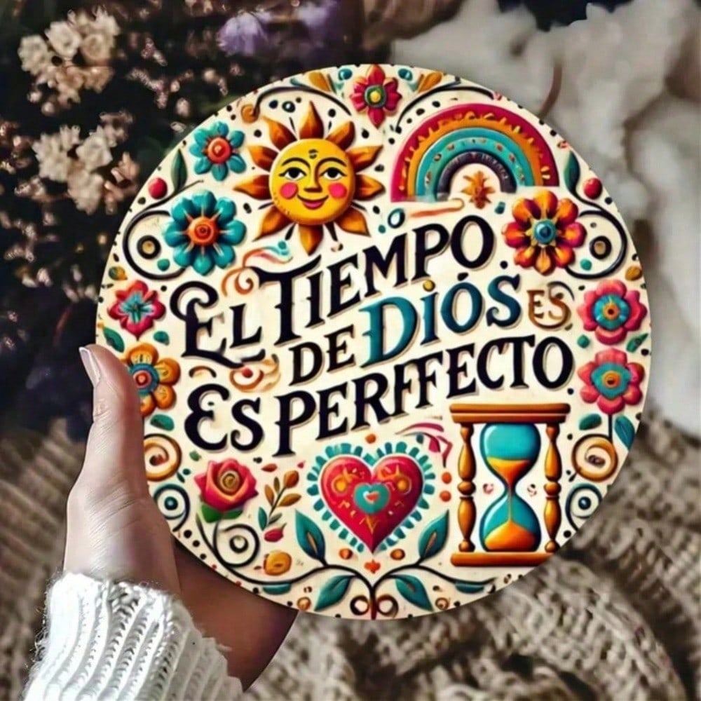 1 шт. El Tiempo De Dios Es Perfecto Металлическая настенная табличка, Погодоустойчивая железная скульптура для декора дома, сада, улицы, помещения
