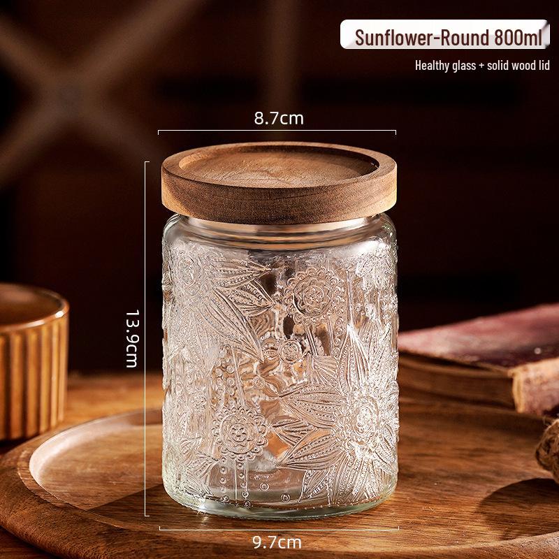 Стеклянная герметичная банка для хранения закусок, сухофруктов, чая, сахара и зерновых