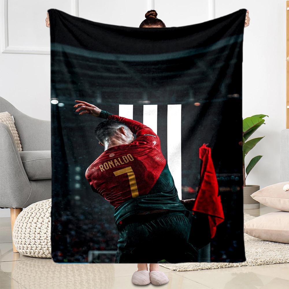 Ronaldo's Champions League Journey Blanket Soft Warm Cozy Suitable for Chair Sofa Picnics All-Season Use Modern Gift for Travel Home Birthdays