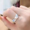 Smiley Face Ring for Women, Simple and Cute Diamond-shaped Emoticon Ring, Old Water Chestnut Smile Ring
