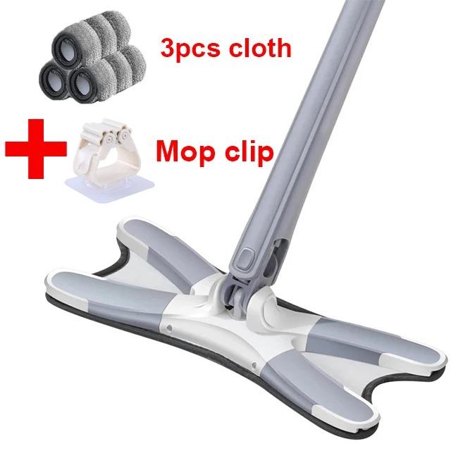 Швабра для пола X-типа со сменными подушечками для швабры, самоотжимающаяся плоская швабра, мытье без рук, бытовая швабра для пола, инструмент для уборки дома