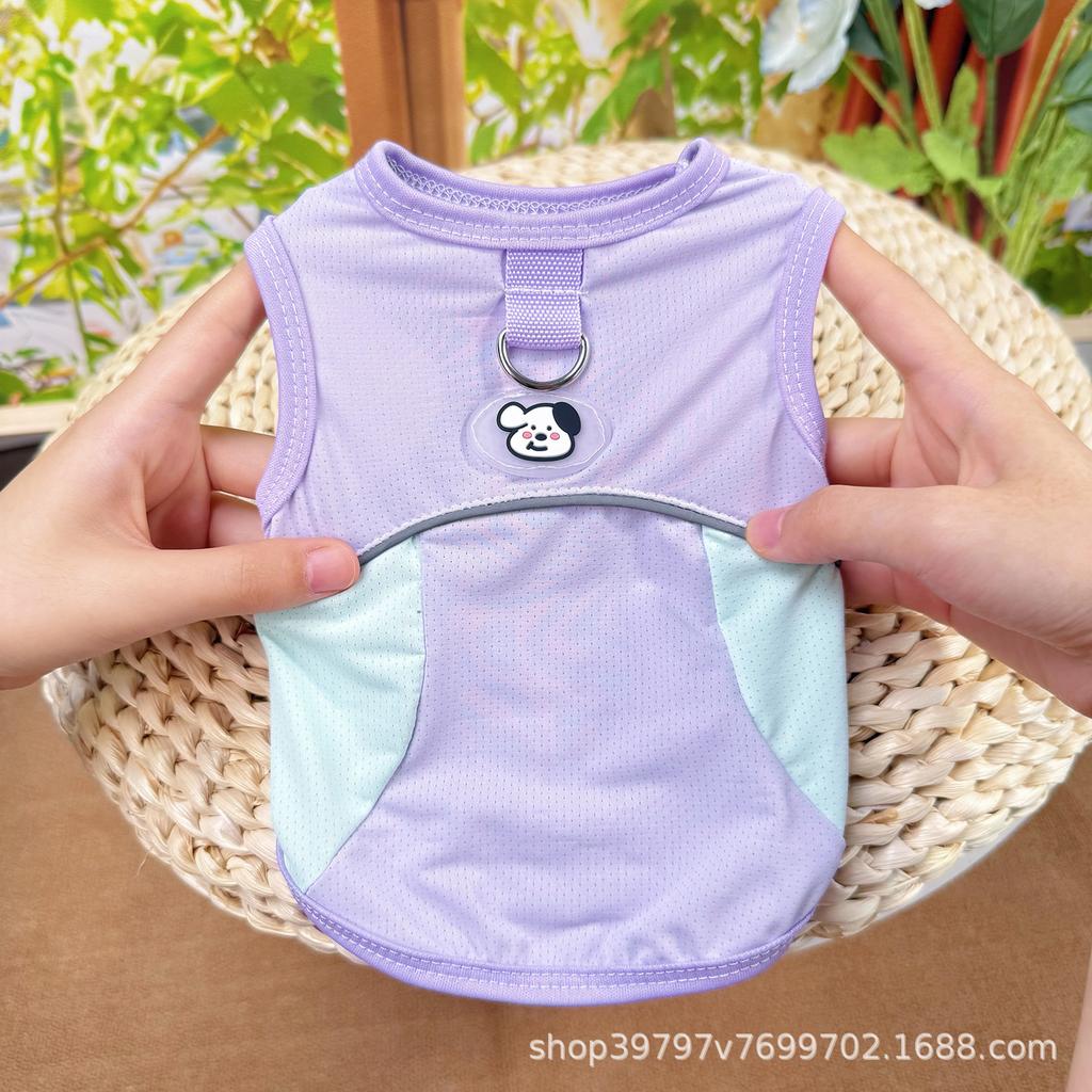 Pet Cool Clothes Summer Thin Breathable Mesh Ice Silk Vest Cat Clothes Puppet Cat Than Bear Sunscreen Clothes