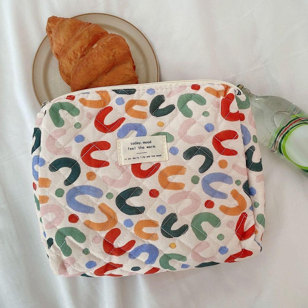 Стеганая косметичка из хлопка с цветочным узором, женская косметичка, косметичка, косметичка, косметичка