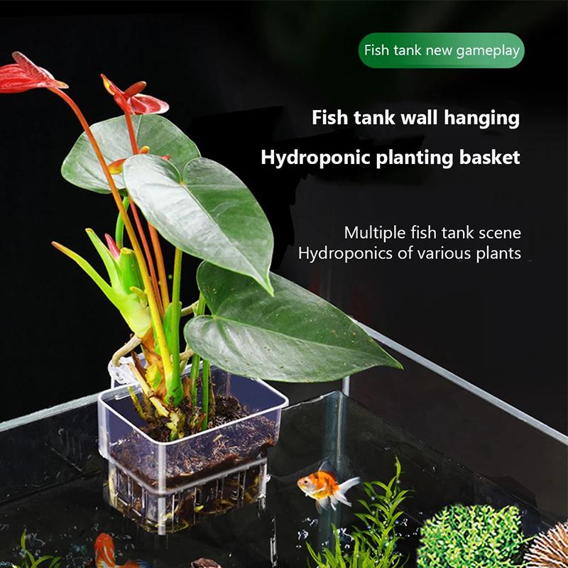 Корзина для аквариумных растений, прозрачный подвесной декор для аквариума, горшок для водных растений, держатель для водных растений, подставка для аквариума