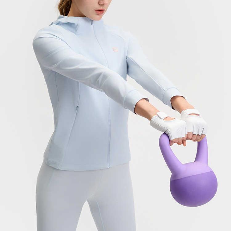 Fila Фитнес Лого Вязаная Толстовка с Капюшоном и Длинным Рукавом Женские куртки Небесно-Голубой A11W521503F-LB