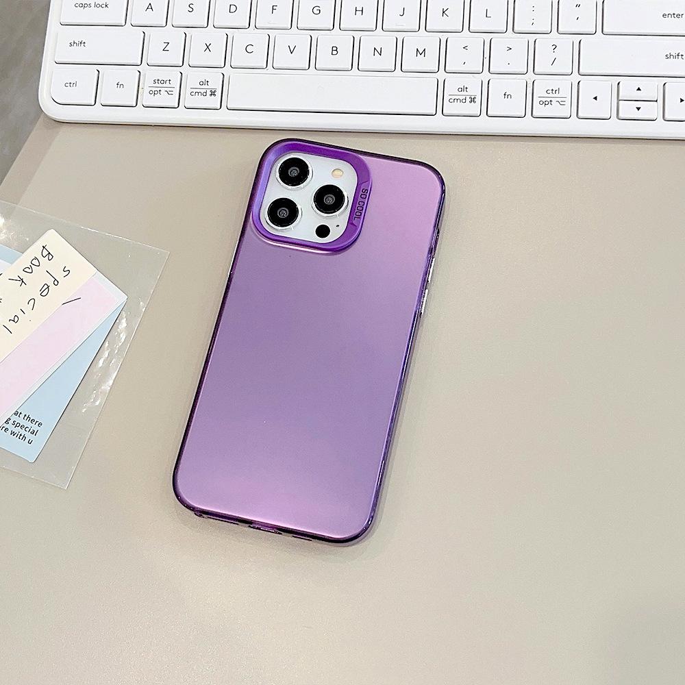 Подходит для iPhone15 Aurora Laser 14Pro Max Мобильный чехол 16 Apple 13 Однотонное гальваническое покрытие 11 Продвинутый сенсор