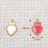 17x26mm Gold & Enamel Stainless Steel Crown Heart Pendants - 4 Colors for Retro Necklace/Bracelet Charms