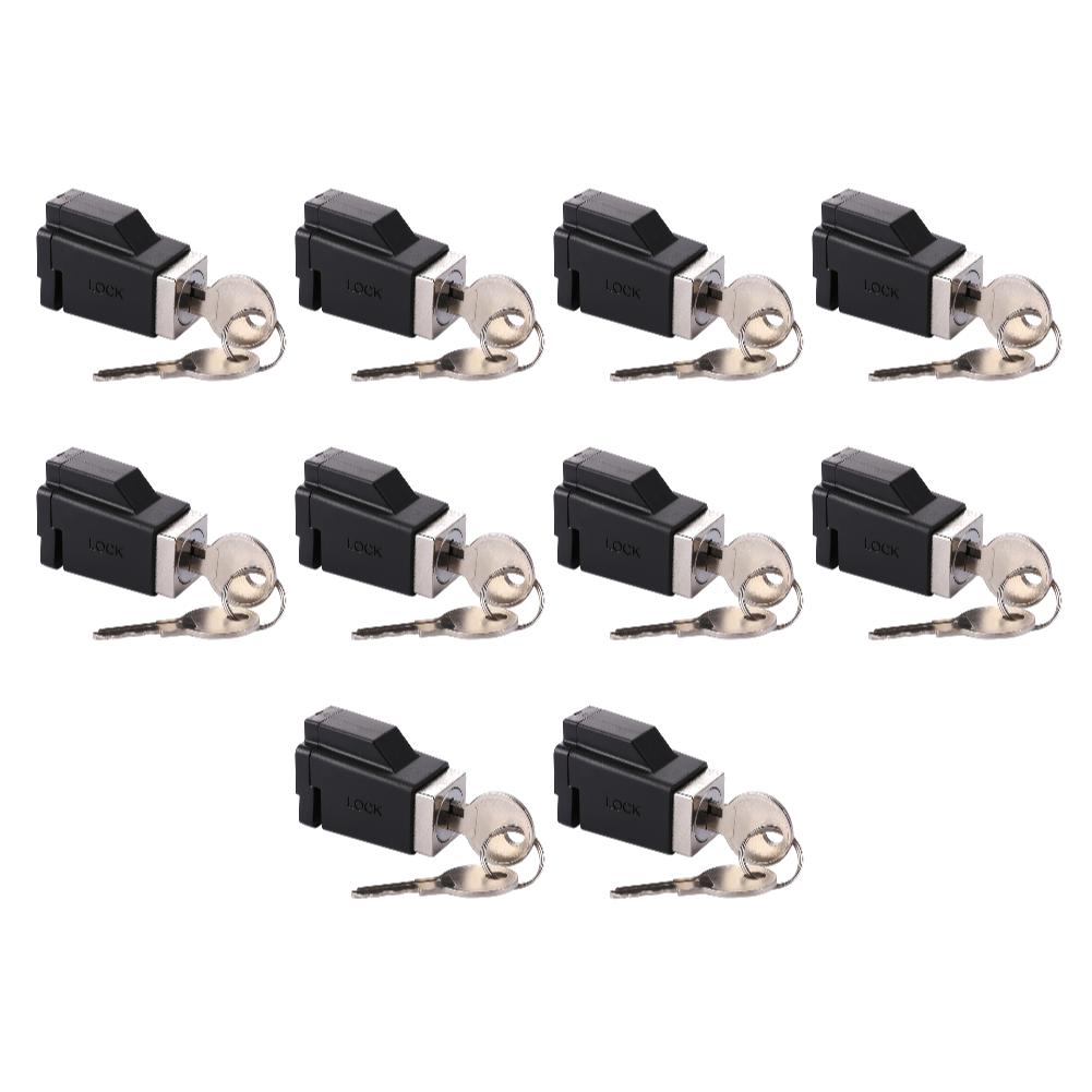 10-1Set Aluminum Alloy Window Locks with 2 Keys Door Window Limit Lock Portable Practical Exquisite Convenient for Family Hotel