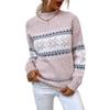 Women's Autumn Winter Christmas Sweater Half Turtleneck Snowflake Pullover