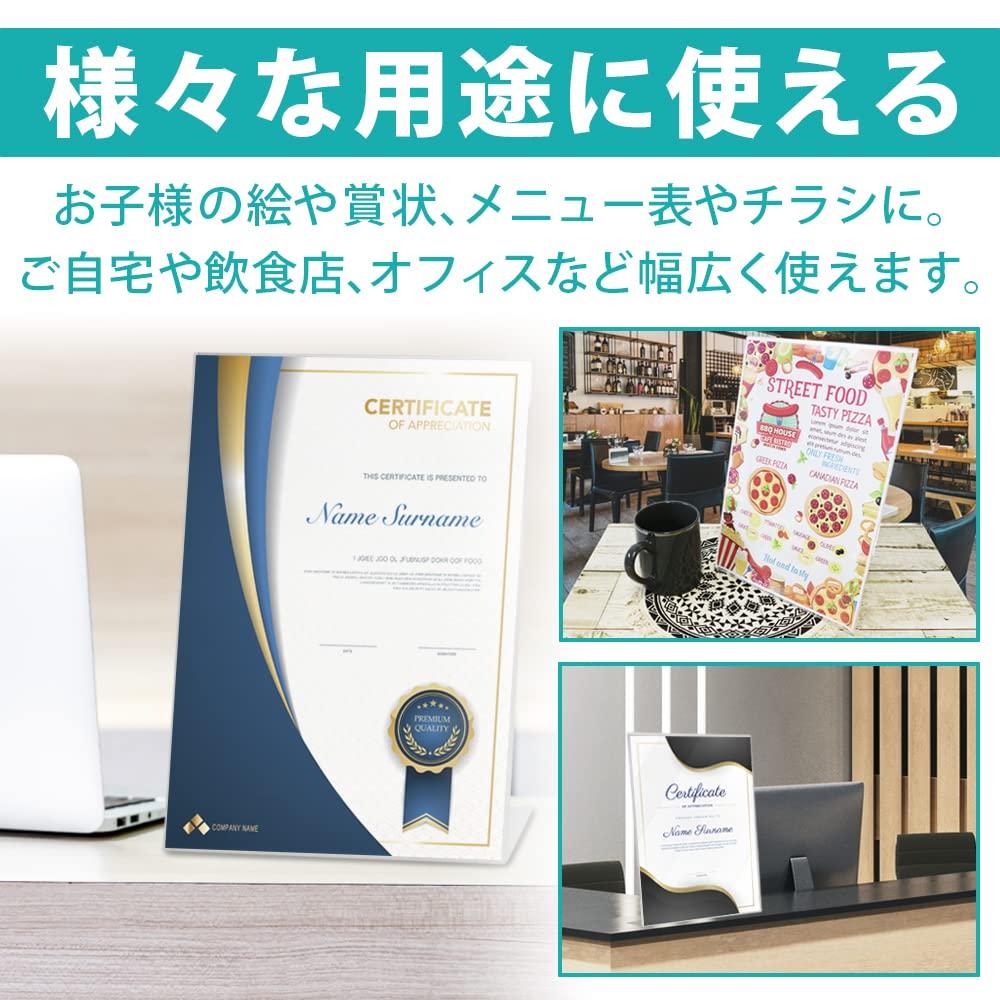 Настольные акриловые подставки Bandys, Подставки для меню, Всплывающие подставки, Рамки для фотографий, Дисплей для ресторана и офиса, L-образные, Набор из 6 штук (Размер A4)