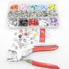 Colorful Five-Prong No-Sew Metal Snap Buttons for Baby and Mother Garments.