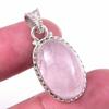 Natural Rose Quartz Gemstone 925 Solid Sterling Silver Gift Pendant 1.25" E5p15