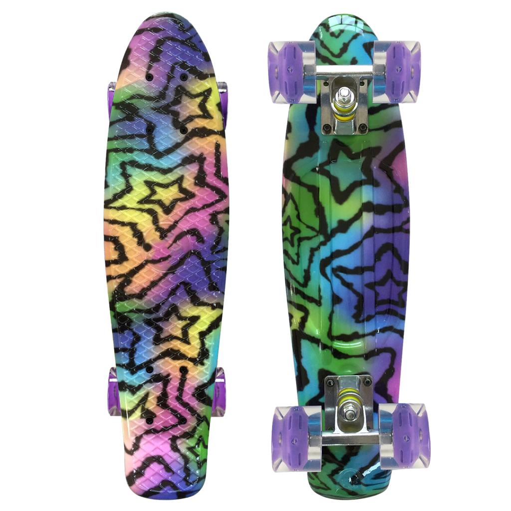 22'' скейтборд с цветными светодиодными колесами, мигающие колеса, скейтборд для детей, мальчиков и девочек