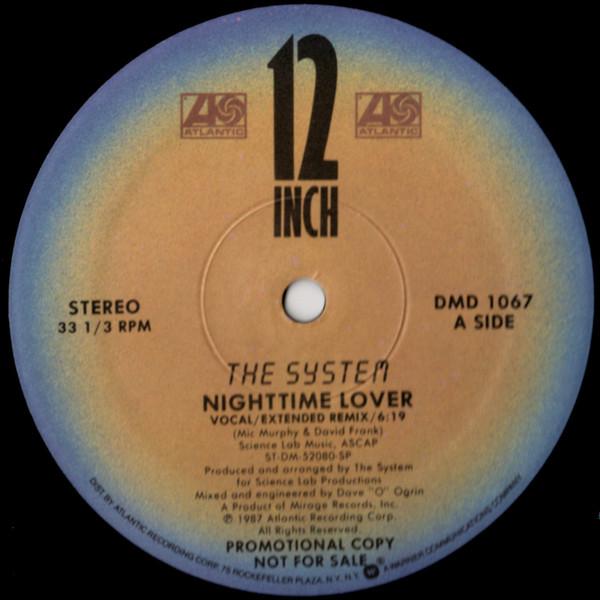 12-дюймовая пластинка SYSTEM - Nighttime Lover DMD1067 Atlantic 1987 США Соул/Фанк Б/У