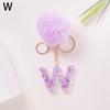 Adorable Glitter Initial Keychain Sparkling Resin Alphabet Pendant With Fluffy Letter Charm For Girls Bags Backpacks Accessories