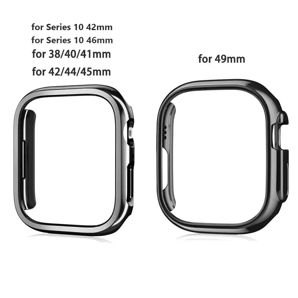 Чехол для ПК для Apple Watch 45 мм 41 мм 38 мм 42 мм 40 мм 44 мм Гальванизированная скелетная крышка Жесткий чехол Рамка для iWatch 10 9 SE 8 7 6 5 4 3 2 1