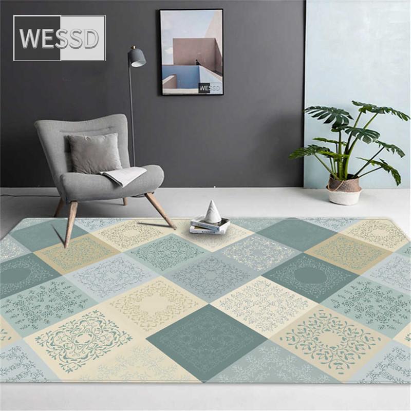 Коврик в этническом стиле в стиле ретро, ​​ковер с геометрическим клетчатым принтом, большой коврик для журнального столика, ковер для гостиной, спальни, большой коврик для кухни