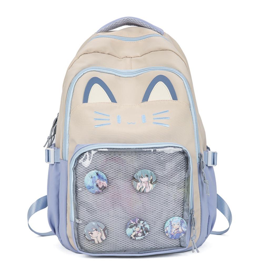 Large Capacity Cartoon Ita Bag Embroidery Student School Bag Transparent Pocket Itabag  Woman