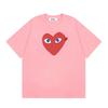 Unisex Casual Loose Fit Cotton T-Shirt With Heart Print Short Sleeve Tee Youth