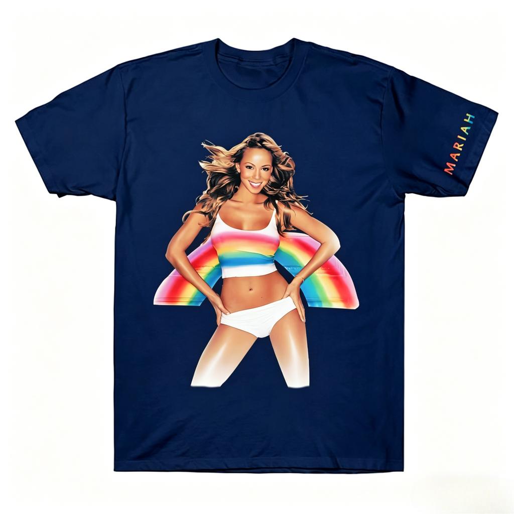 Mariah Carey Rainbow TShirt for Unisex Women Creative Cotton T Shirt Printed High Quality Unisexs Clothing Summer New T Shirt
