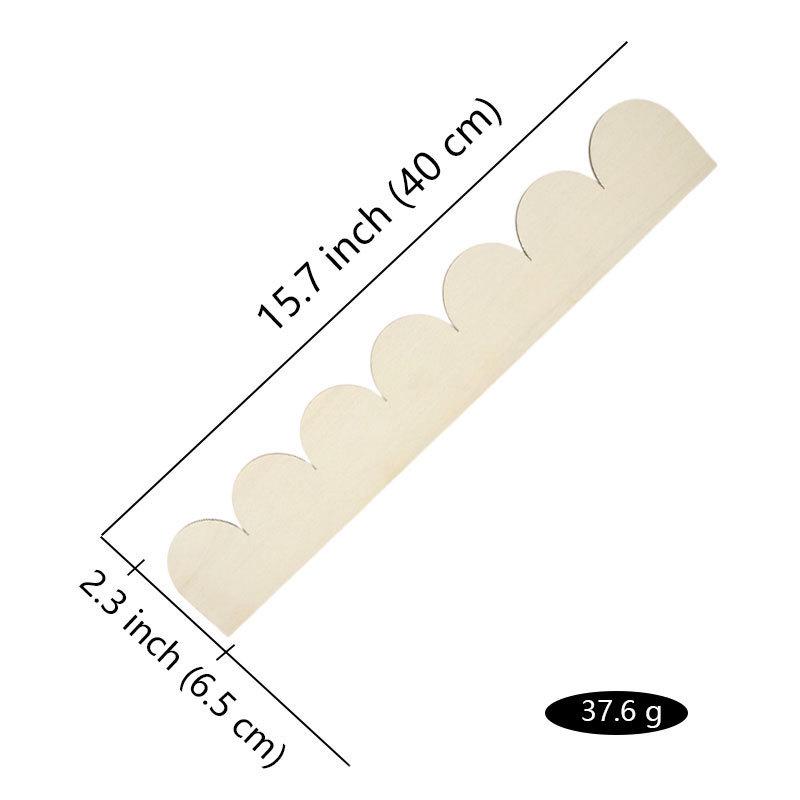 Unfinished Wave Fan-Shaped Wood Molding for DIY Wall, Cabinet, Shelf, and Door Decoration