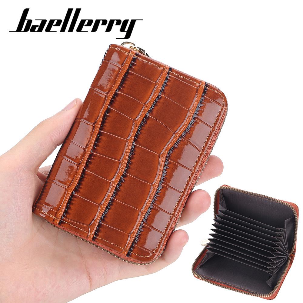 Baellerry Мужская и женская сумка для карт Простая модная защитная карточка для нескольких отделений для карт Кошелек из искусственной кожи Короткий кошелек Унисекс Держатель для карт Кошелек на молнии для монет