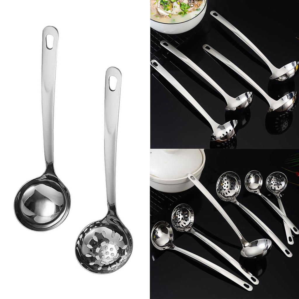 Sturdy Soup Ladle Reliable Utensil Multi Purpose Soup Spoon and Strainer Set Long Handle Soup Shell Soup Leakage