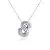 Silver Color Silver Zircon Necklace Rhinestones Women Choker Simple Letter Pendant Necklace  Gift