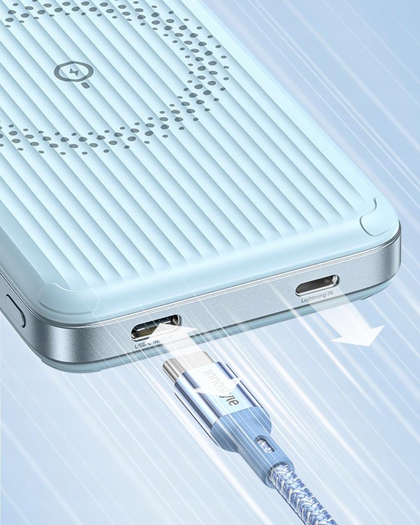 Innostyle Powerswitch Пауэрбанк с быстрой индукционной зарядкой для Magsafe 10000 мАч Подставка Синий