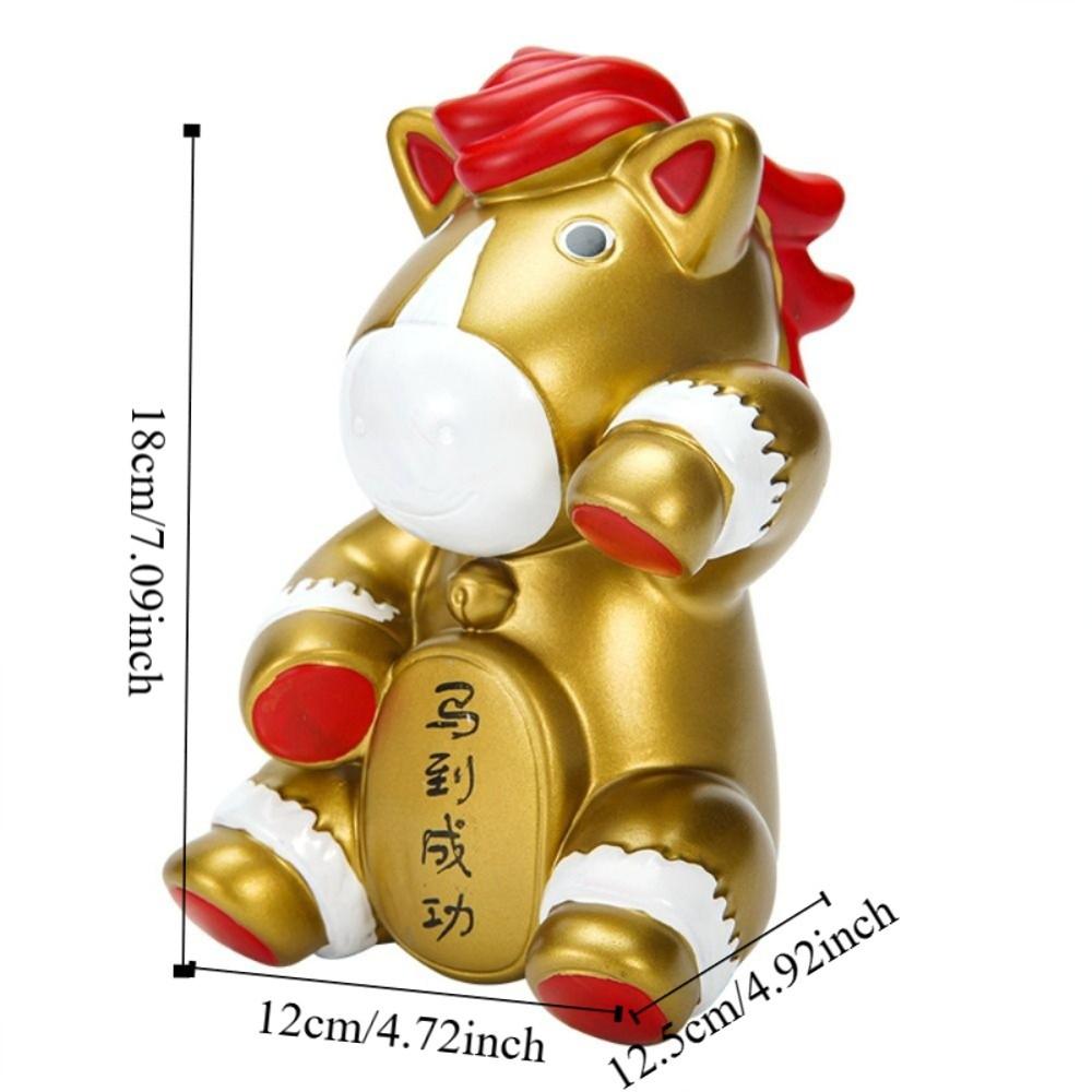 Gold Horse Money Jar Animal Coin Saving Box Durable Horse Piggy Bank New Year Celebration