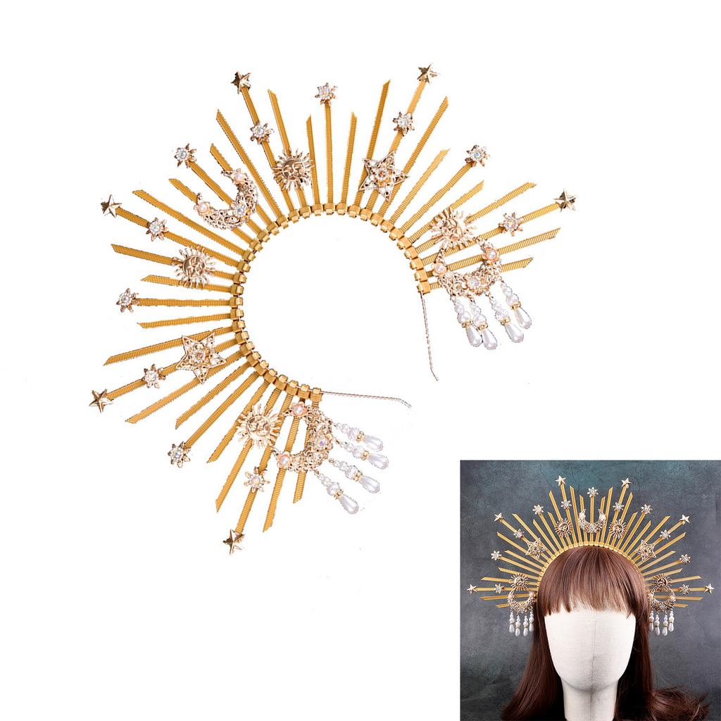 Elegant Halo Goddess Headpiece Glamorous Goddess Inspired Headband Dainty Hair Adornment For Weddings And More