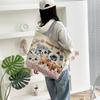 Portable Jacquard Bag Kitten Large Embroidered Canvas Bag Shopping Fashion Shoulder Women's Bag Tote Bag