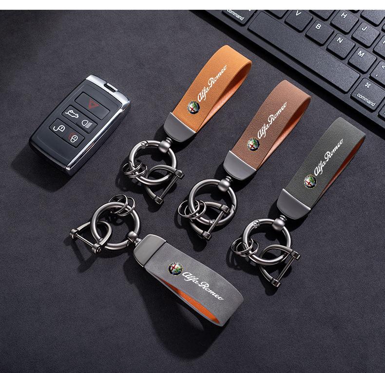 For Alfa Romeo 2026 Hot Sticker Car Stlying Key Chain Luxury Leather Keychain Keyring For Alfa Romeo Sportiva Giulia Giulietta 1