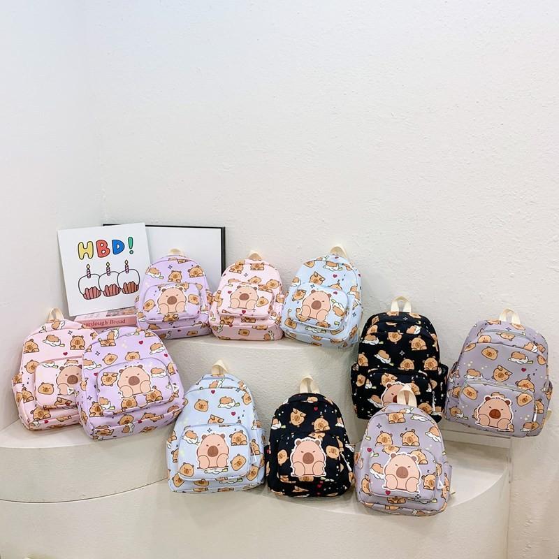 Повседневный детский рюкзак с капибарой, красочный и игривый дизайн для мальчиков и девочек