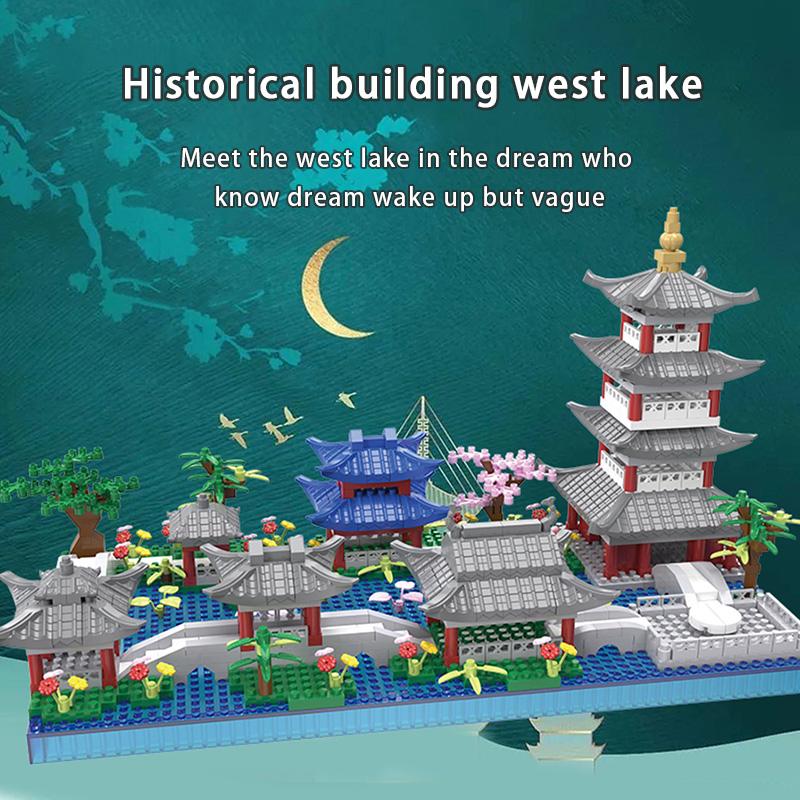 Hangzhou West Lake Micro Particle Детские сборные строительные блоки, игрушечные модели, аксессуары, детские игрушки
