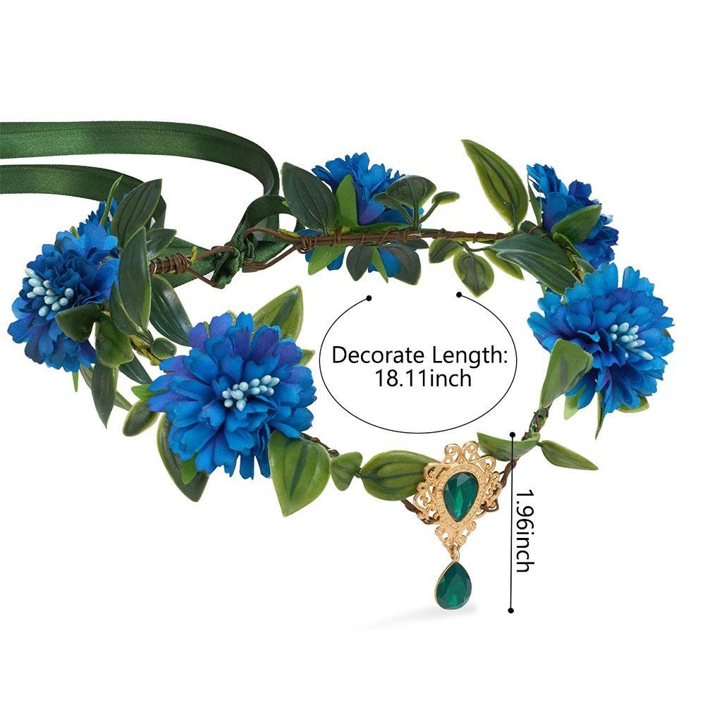 Косплей Эльфийский Головной Убор Костюм на Хэллоуин Лесная Цветочная Повязка на Голову Эльфийская Принцесса Тиара