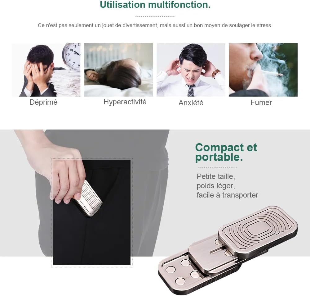 OBEST Fidget Magnetic Metal Push Fidget Time EDC Stress Push Push and Pull Adult New Silver Toy, Slider, Killer, Relief, Cards, Blocks, Gift,