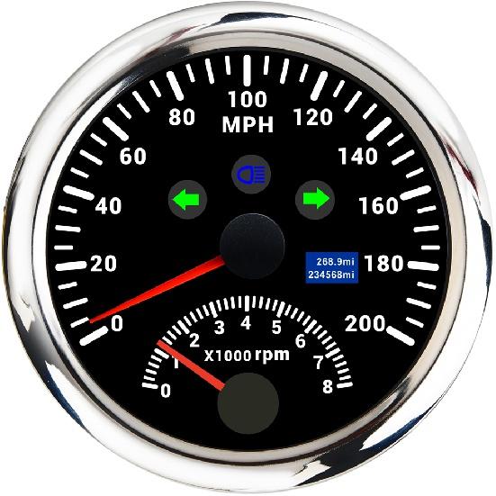 Новый 85 мм цифровой автомобильный грузовик лодка GPS спидометр 0-200 км/ч 0-120 км/ч тахометр 8000 об/мин для автомобиля лодка ATV