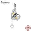 BAMOER Стерлингового Серебра 925 пробы Любовь Открывающиеся Подвесные Бусины Висячие Подвески в форме Сердца для Женщин Браслет DIY Изящные Ювелирные Изделия
