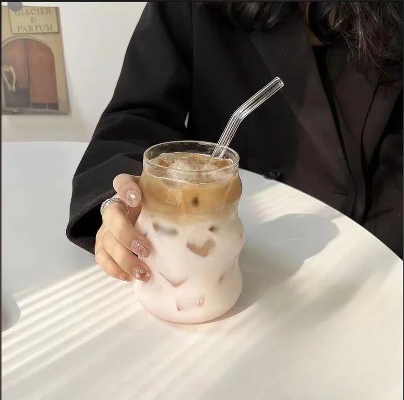 4 шт. 530 мл стеклянная кружка термостойкий стакан посуда для напитков прозрачный чай сок молоко кофе кружка домашняя вода стаканы полосатая пивная кружка