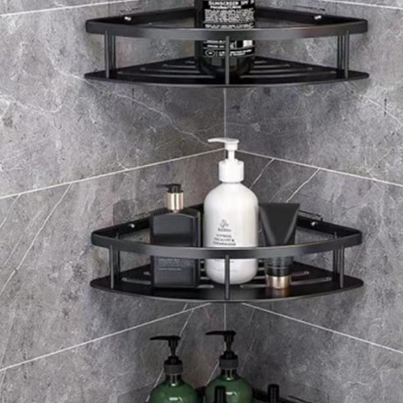 Полка для ванной комнаты из алюминиевого сплава, подставка для шампуня, кухонный органайзер, полки, угловая полка без сверла, аксессуары для ванной комнаты