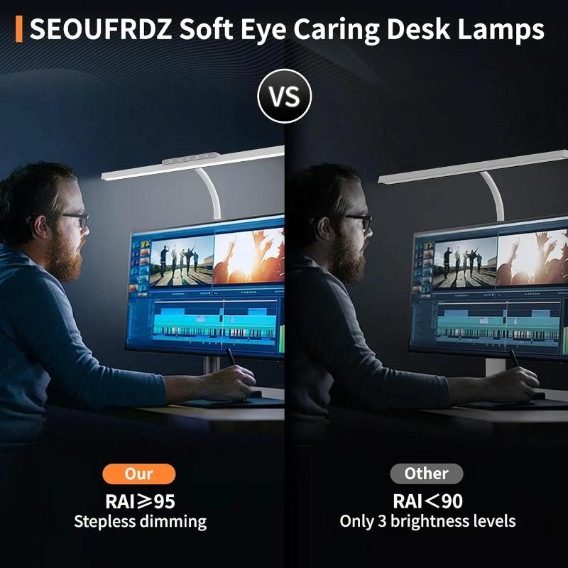 1 шт. настольная лампа, 3 цвета, плавная регулировка яркости светодиодных настольных ламп для домашнего офиса, регулируемая настольная лампа с памятью и зажимом, сенсорное управление