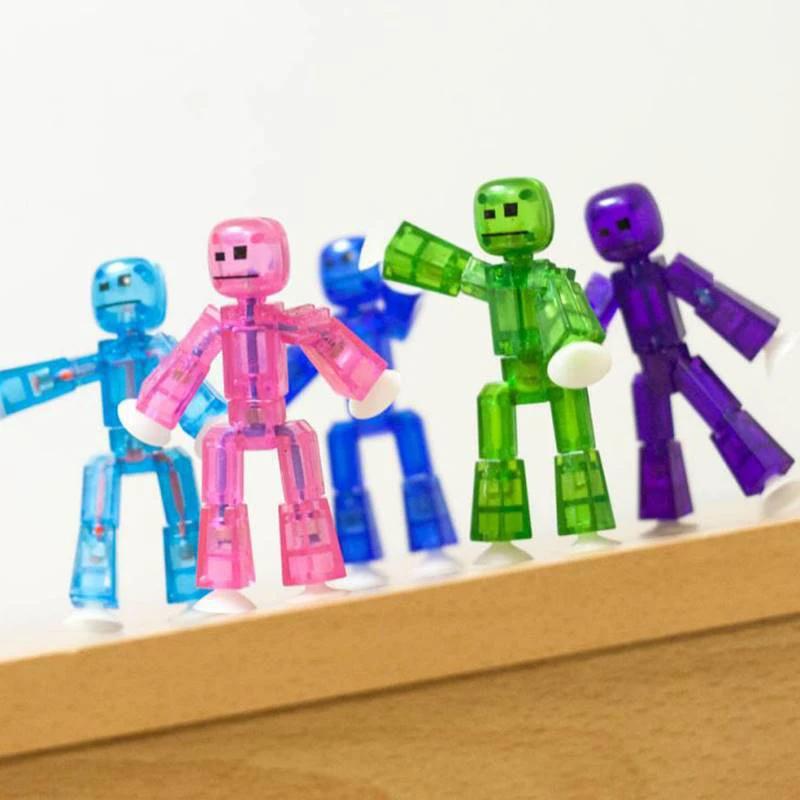 Suction Cup Stickbot Toys Sticky Robbot Toys for Boys Stick Bot Funny Deformable Action Figure Sucker Toys Kids Child Toy