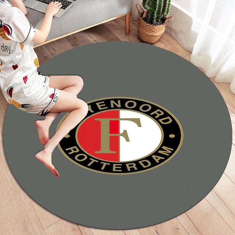 Feyenoord Round Area Rug,Carpet Rug for Living Room Bedroom Sofa Playroom Decor,Non-slip Floor Mat