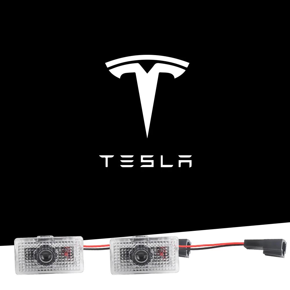 Автомобильная наклейка 2025 Горячая 2 шт. Для Tesla Model 3 Model S Model X Автомобильные лампы-проекторы на дверь с приветственным светом HD