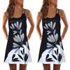 Элегантное женское летнее винтажное пляжное платье-майка без рукавов с 3D цветочным принтом в стиле бохо