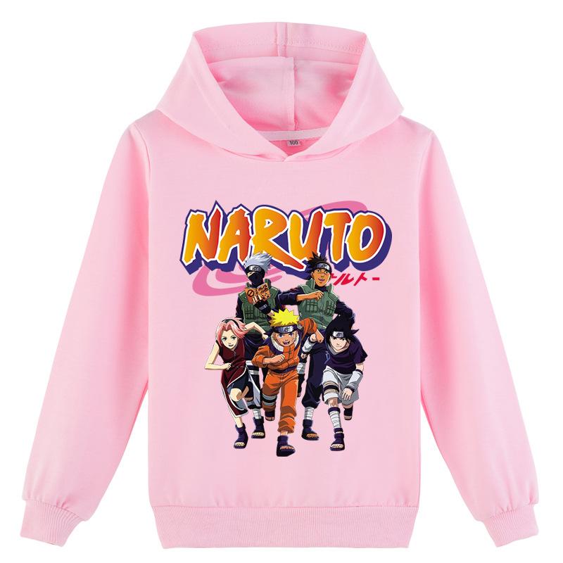 Толстовка с капюшоном из японского аниме «Наруто», повседневные хлопковые толстовки с капюшоном для мальчиков и девочек, крутая толстовка с капюшоном с героями мультфильмов, топы, детский пуловер, спортивная одежда, топы