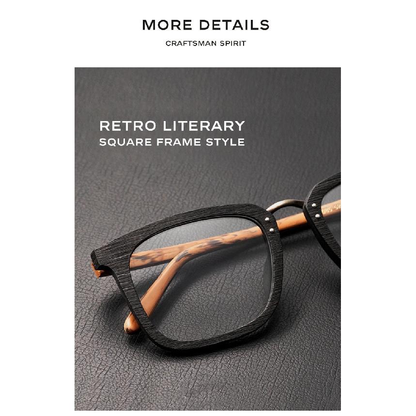 CAPONI Wooden Glasses Frame For Men Brand Designer Handmade Eyeglasses Anti Blue Light Customized Spectacles JF7085