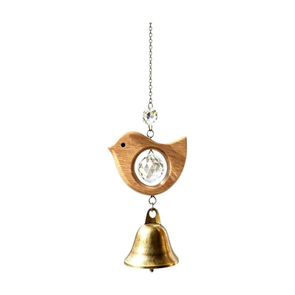 Crystal Prism Bird Wind Chimes Wooden Sun Catcher Vintage Crystal Pendant Home