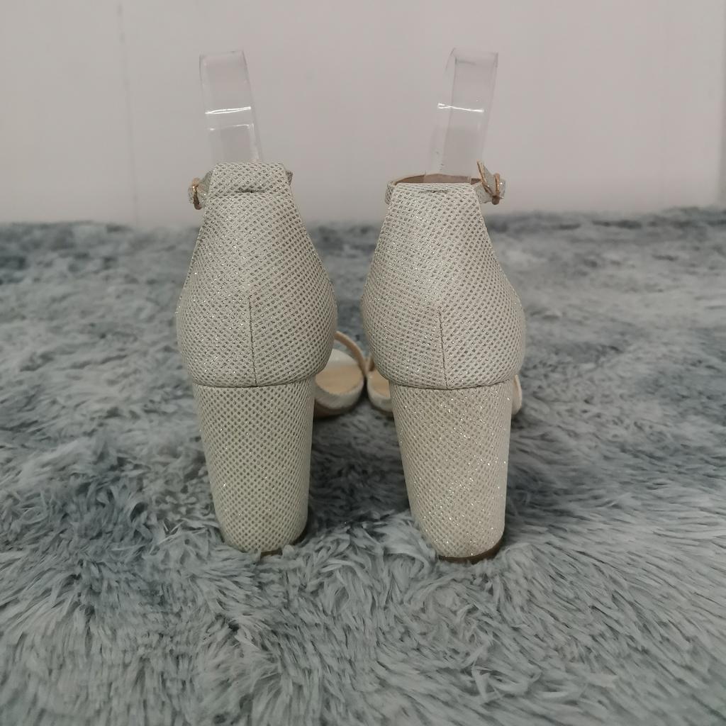 LOSLANDIFEN/женские сандалии с блестками, сексуальные сандалии с открытым носком на толстом высоком каблуке 8 см и ремешком с пряжкой, вечерние свадебные туфли серебристого и золотого цвета